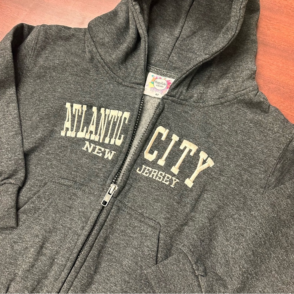 Happy Kids‎ Zip Up Sweatshirt Hoodie Kids Size 4T Atlantic City Streetwear NWT